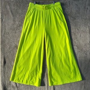 Adidas Jeremy Scott Neon Yellow Wide Leg Lounge track Pants women’s XL